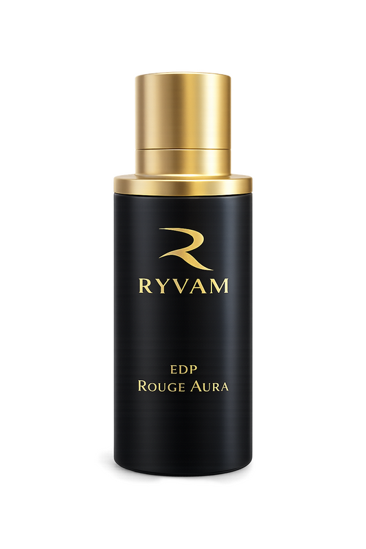 Rouge Aura - A magnetic amber fragrance that turns presence into power.